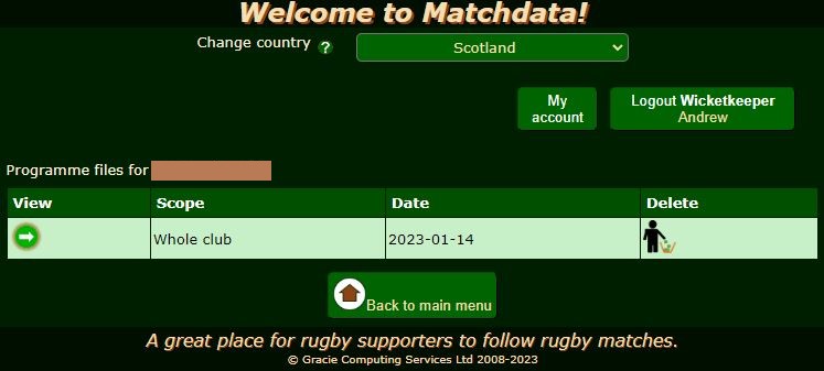 Matchdata Programmes 6